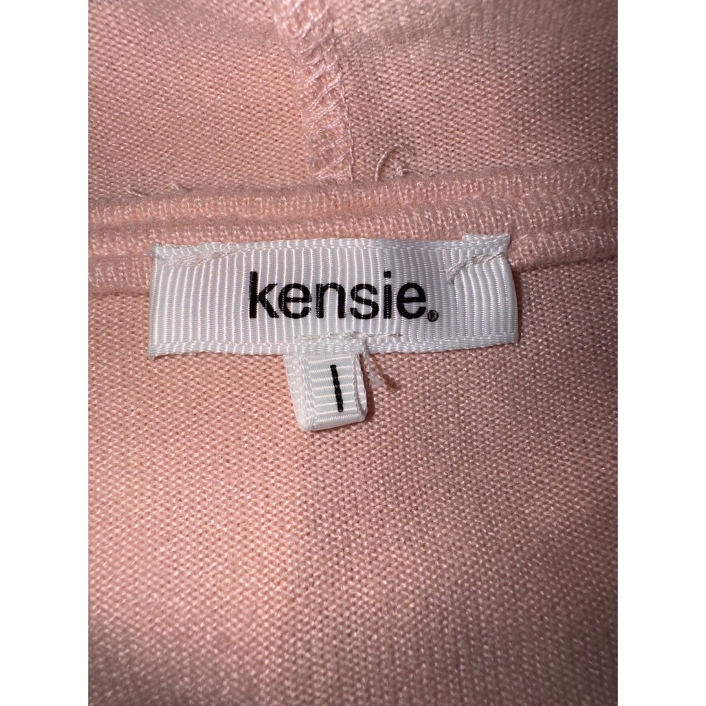Kensie Womens Light Pink Soft Knit Pullover Hoodie Sweatshirt Size Large L - Picture 3 of 8